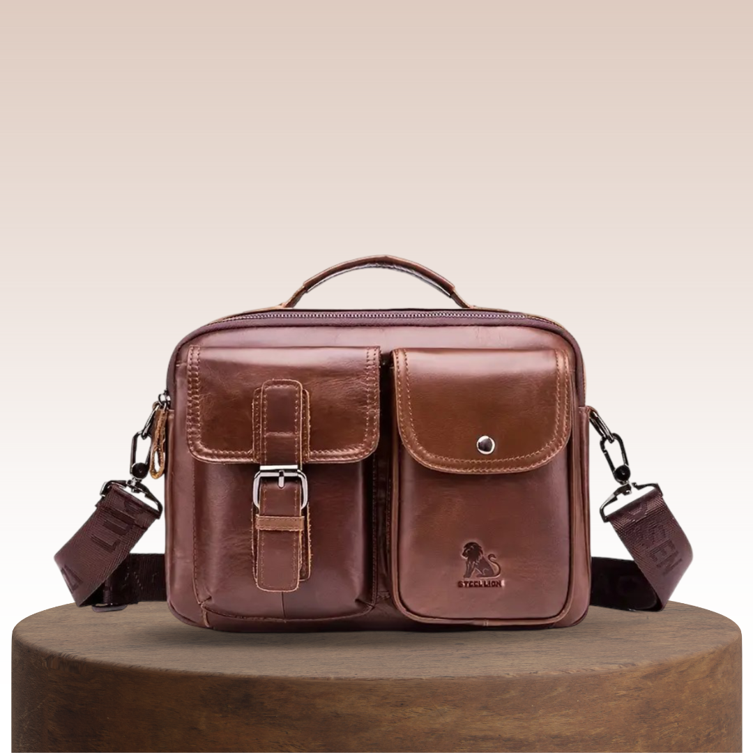 Grady | Classic Leather Shoulder Bag with Vintage Buckle Detail (BUY 1 GET 1 FREE)