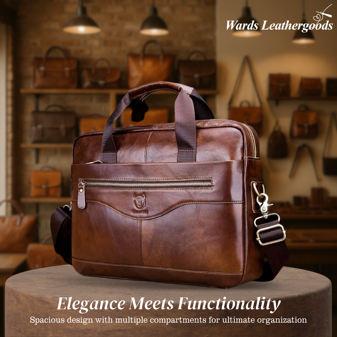 Anthony | Modern Leather Briefcase | Crossbody Bag