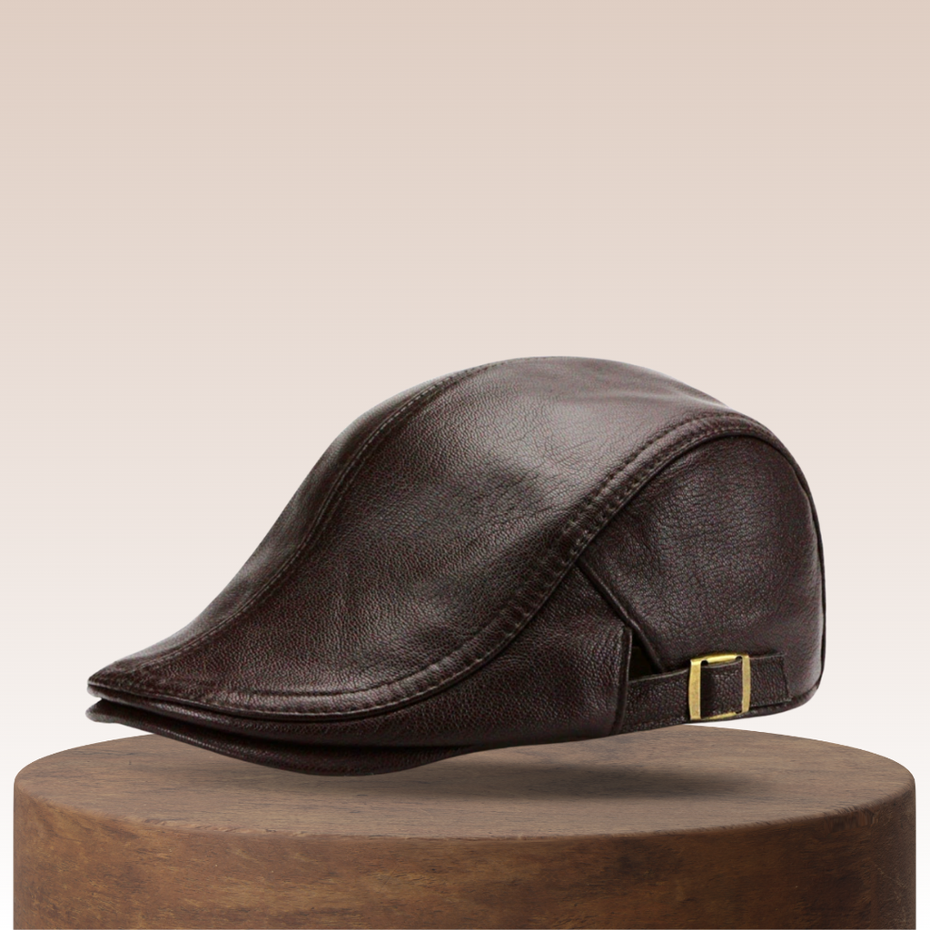Hanz | Genuine Leather Adjustable Fit Newsboy Cap – Wards