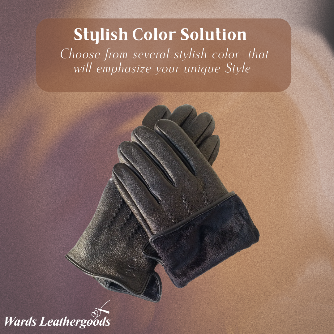 Henry | Deer Pattern Goatskin Winter Gloves for Men