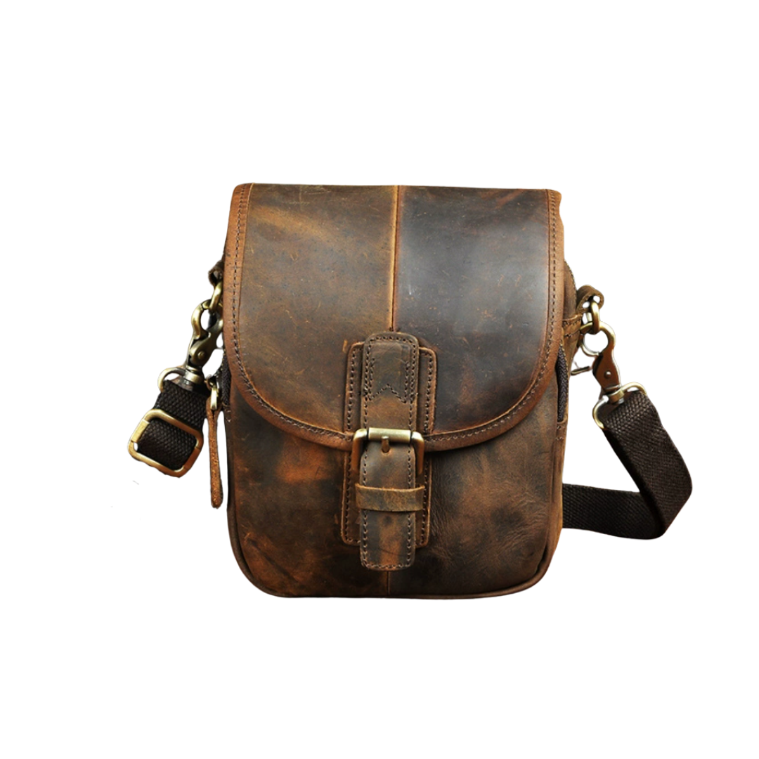 Nolan | Compact Leather Crossbody Pouch with Buckle Flap (BUY 1 GET 1 FREE)