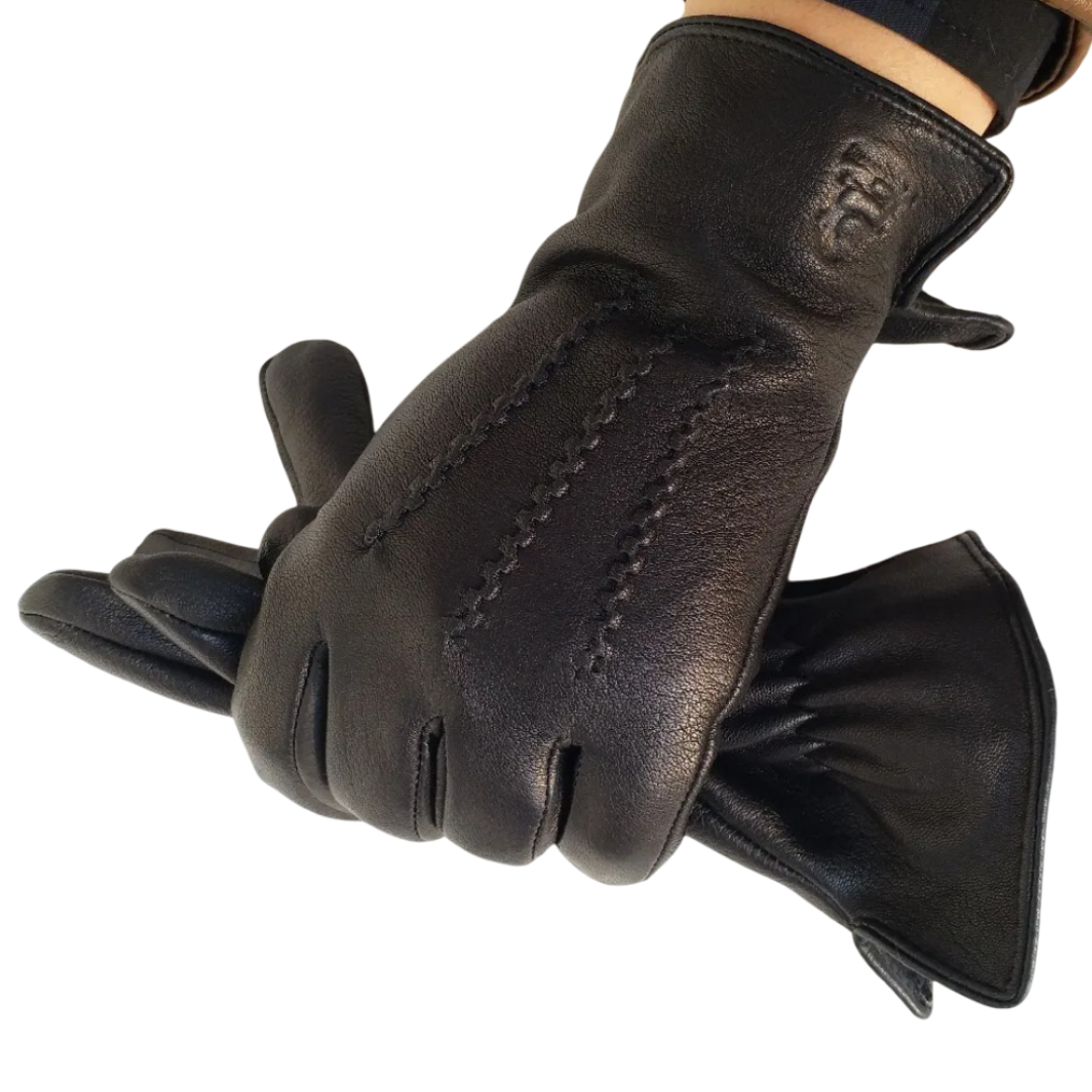 Henry | Deer Pattern Goatskin Winter Gloves for Men