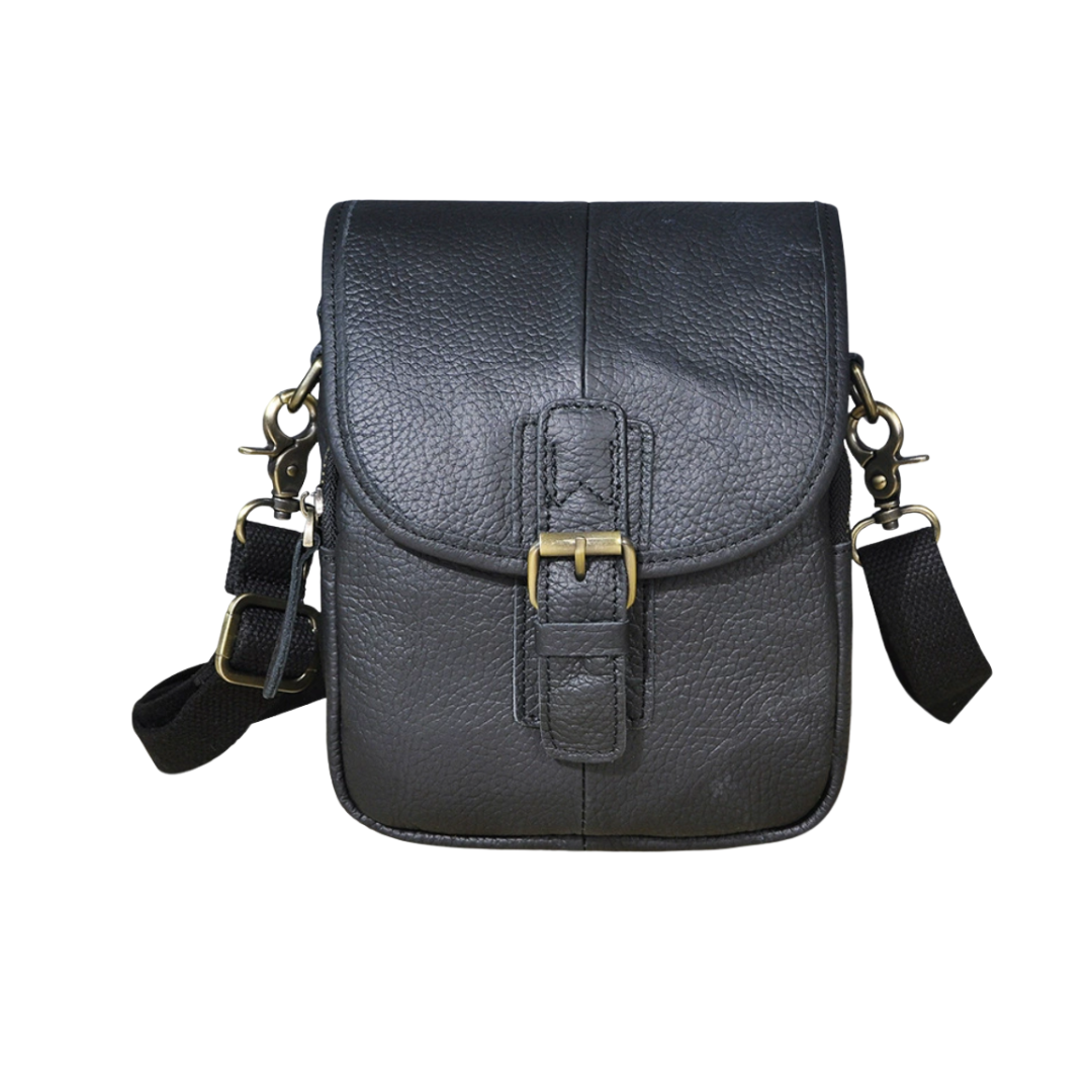 Nolan | Compact Leather Crossbody Pouch with Buckle Flap (BUY 1 GET 1 FREE)