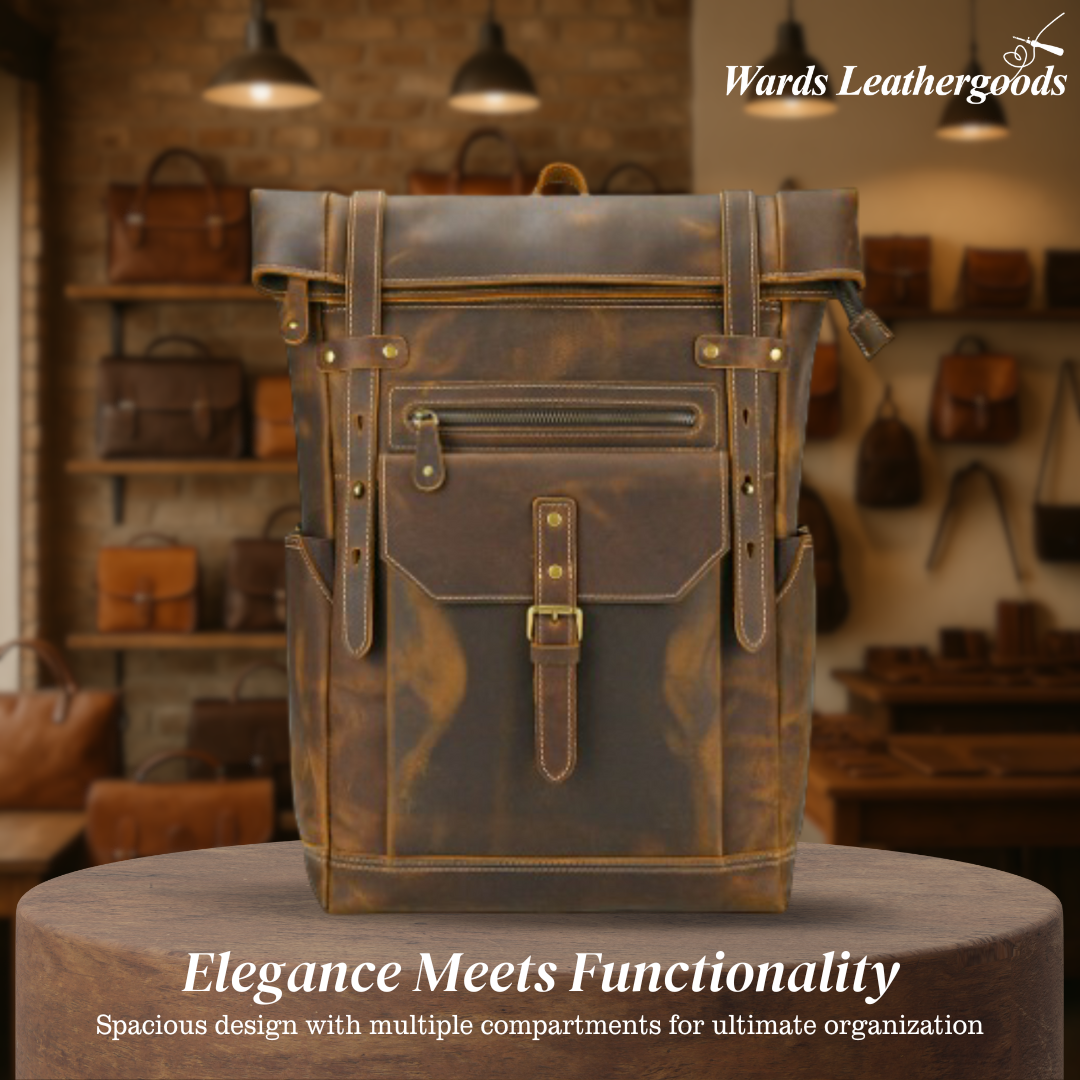 Stephen | Vintage Leather Roll-Top | Backpack