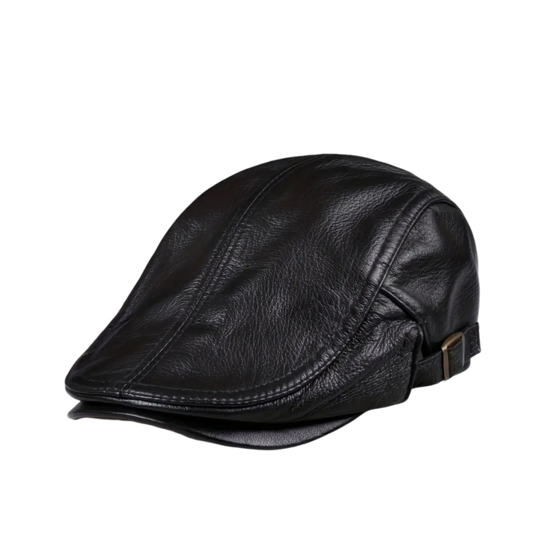 Hanz | Genuine Leather Adjustable Fit Newsboy Cap (BUY 1 GET 1 FREE)