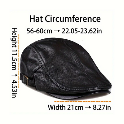 Hanz | Genuine Leather Adjustable Fit Newsboy Cap (BUY 1 GET 1 FREE)
