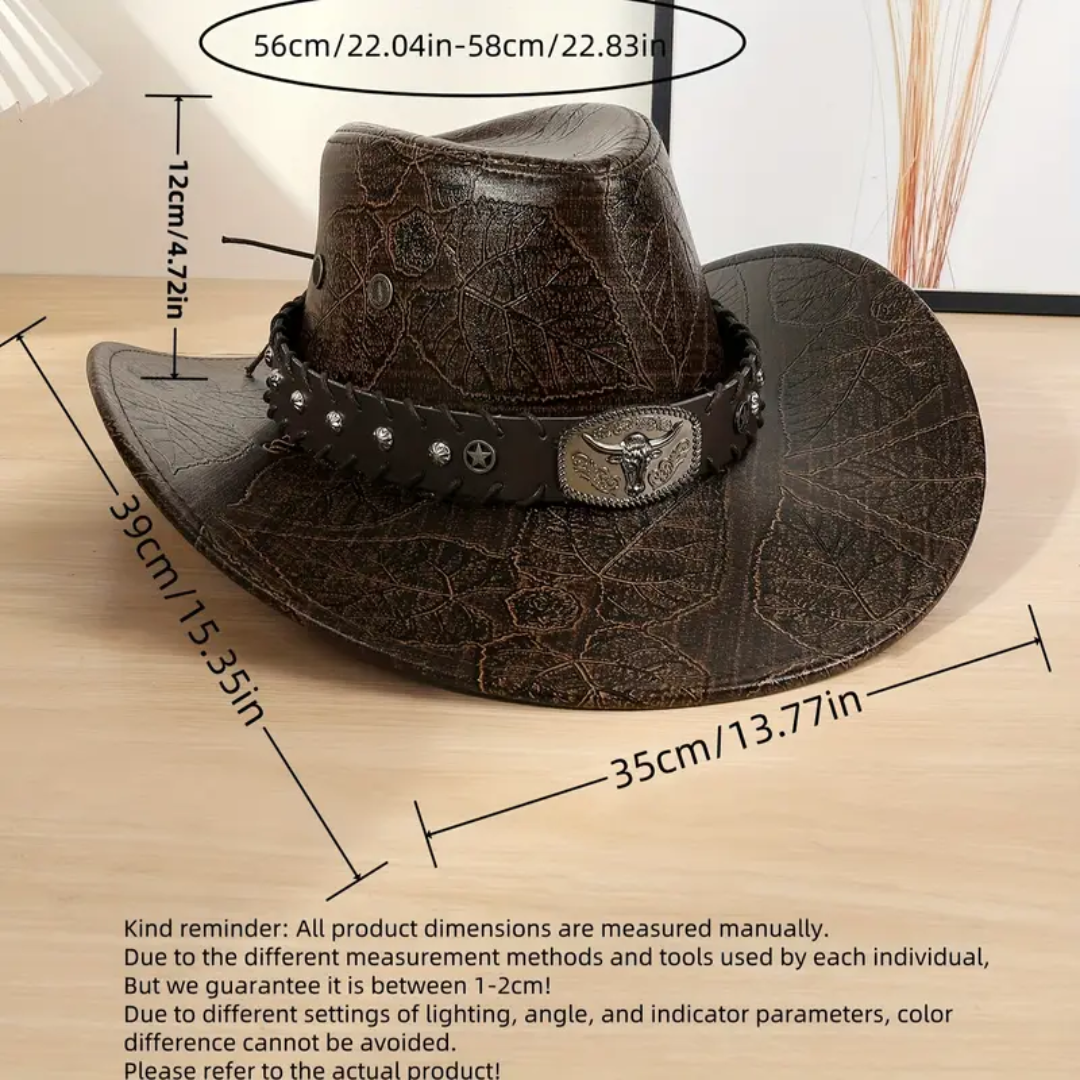 Patrick | Western Cowboy Hat with Bull Buckle