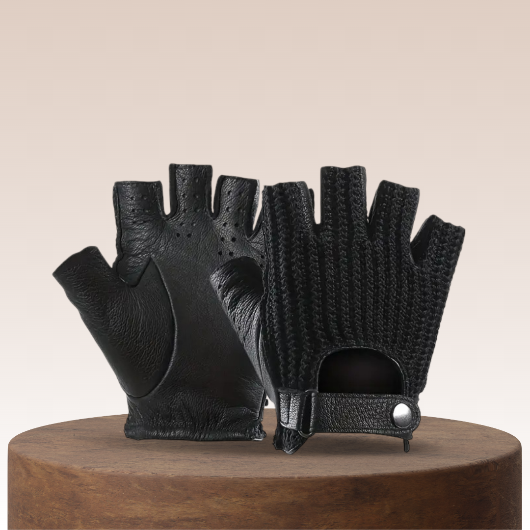 Cillian | Leather Knit Fingerless Driving Gloves (BUY 1 GET 1 FREE)