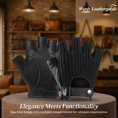 Cillian | Leather Knit Fingerless Driving Gloves (BUY 1 GET 1 FREE)