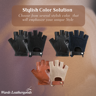 Cillian | Leather Knit Fingerless Driving Gloves (BUY 1 GET 1 FREE)