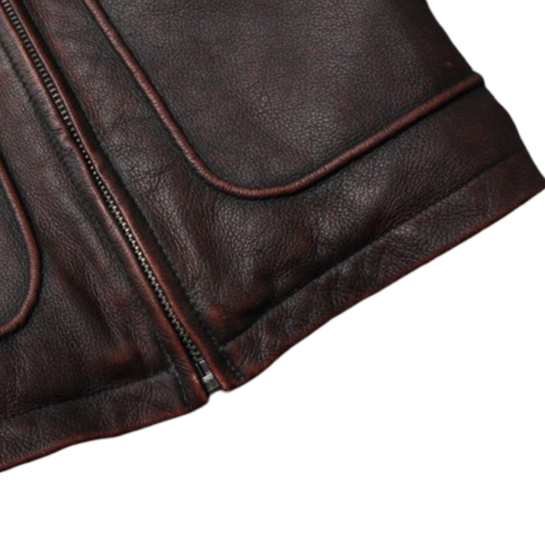 Thomas | Rugged Trucker Style Leather Jacket