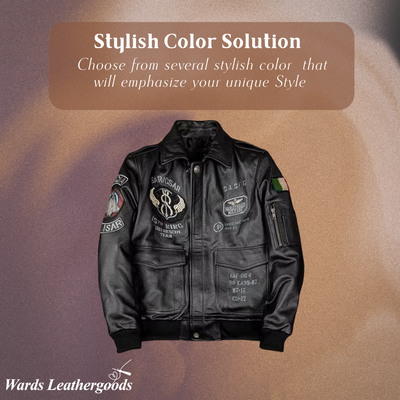 Greg | Men’s Patched Embroidered Leather Jacket