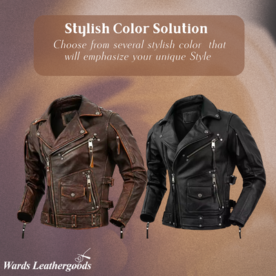 Leif | Retro Slim Fit Leather Motorcycle Jacket