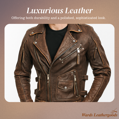 Leif | Retro Slim Fit Leather Motorcycle Jacket