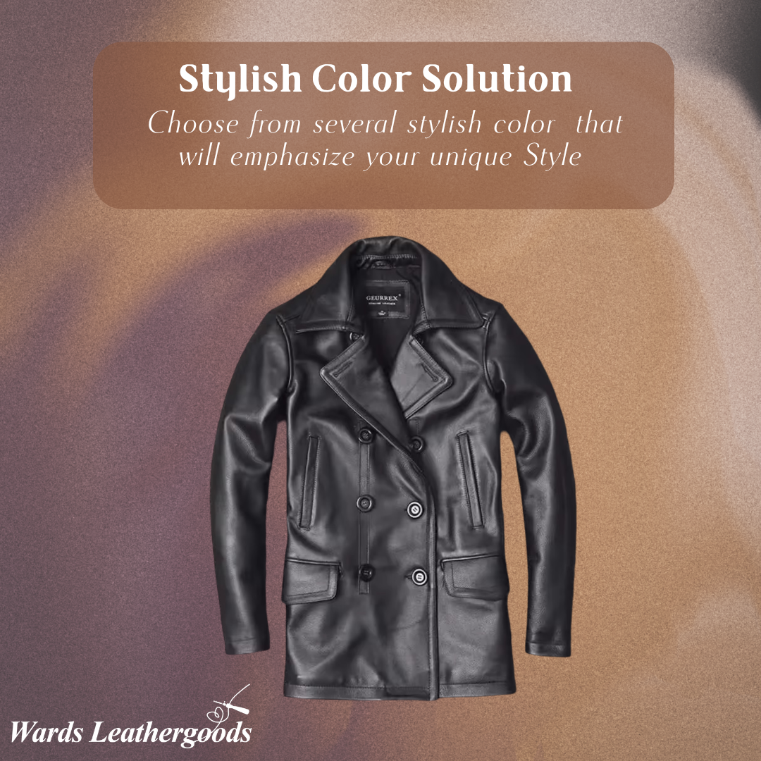 Ford | Men's Cowhide Double-Breasted Leather Jacket