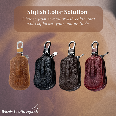 Bruno | Crocodile Embossed Leather Key Case