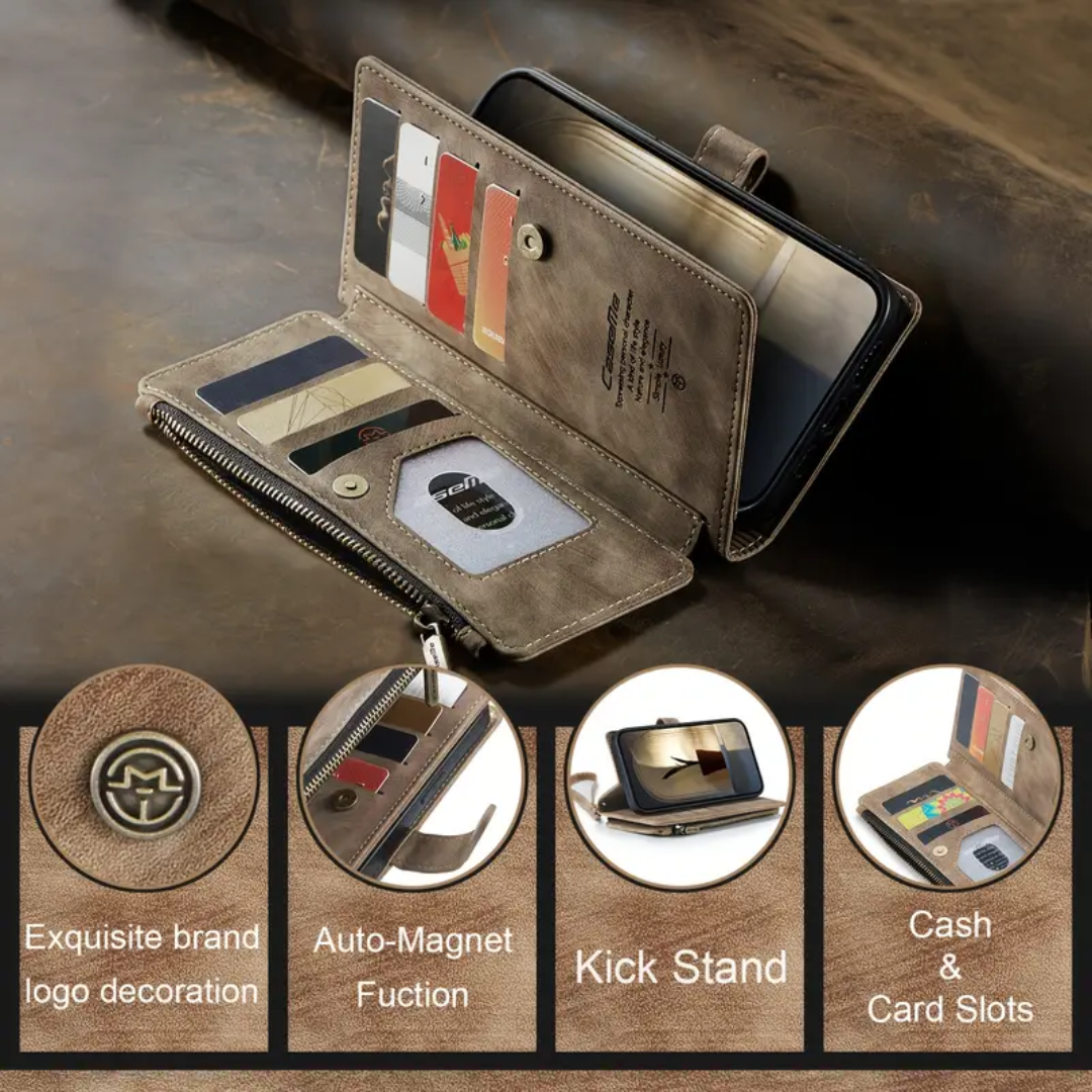 Clement | IPhone Case Leather Wallet with Wrist Strap (BUY 1 GET 1 FREE)