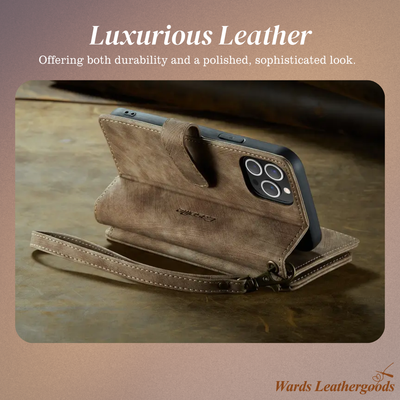 Clement | IPhone Case Leather Wallet with Wrist Strap (BUY 1 GET 1 FREE)
