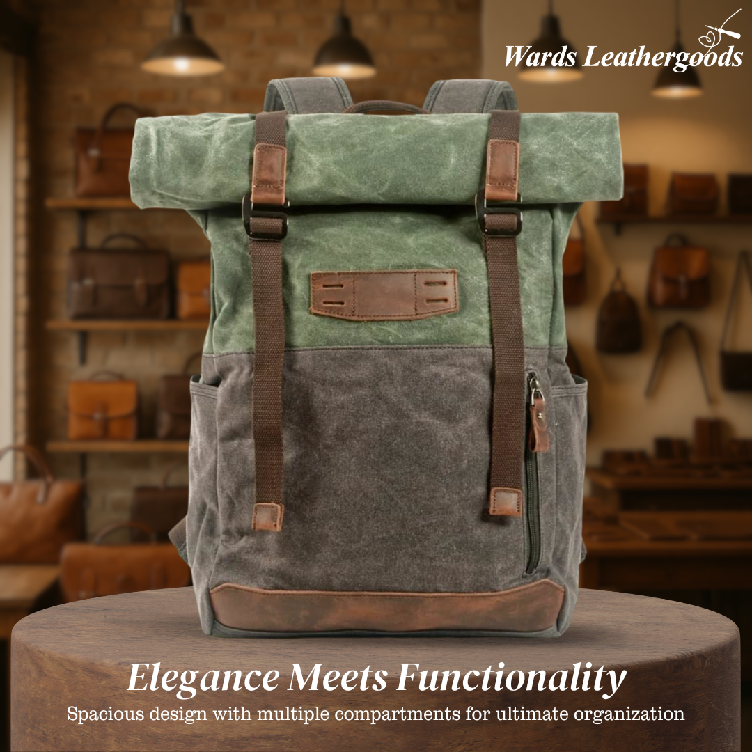 Calvin | Waterproof Canvas Roll-Top Backpack
