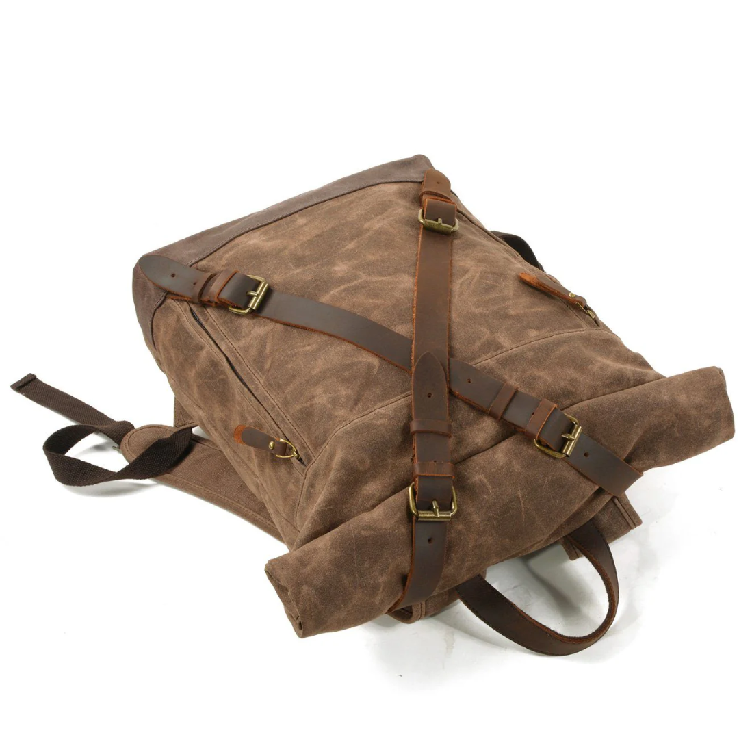 Barron | Waxed Rucksack Canvas Roll-Top Backpack