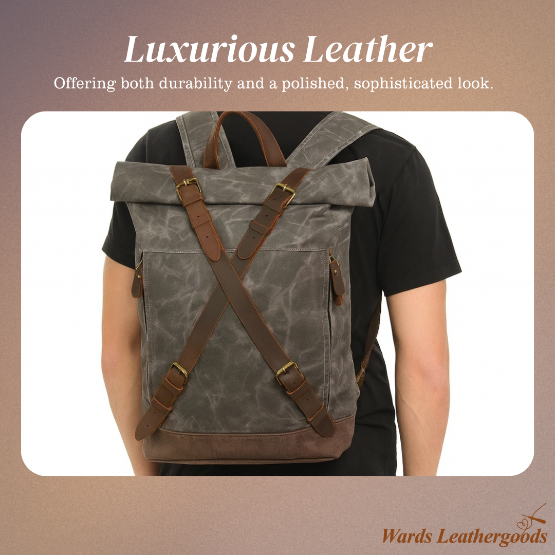 Barron | Waxed Rucksack Canvas Roll-Top Backpack
