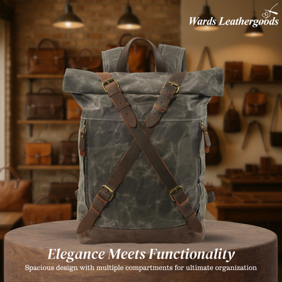 Barron | Waxed Rucksack Canvas Roll-Top Backpack