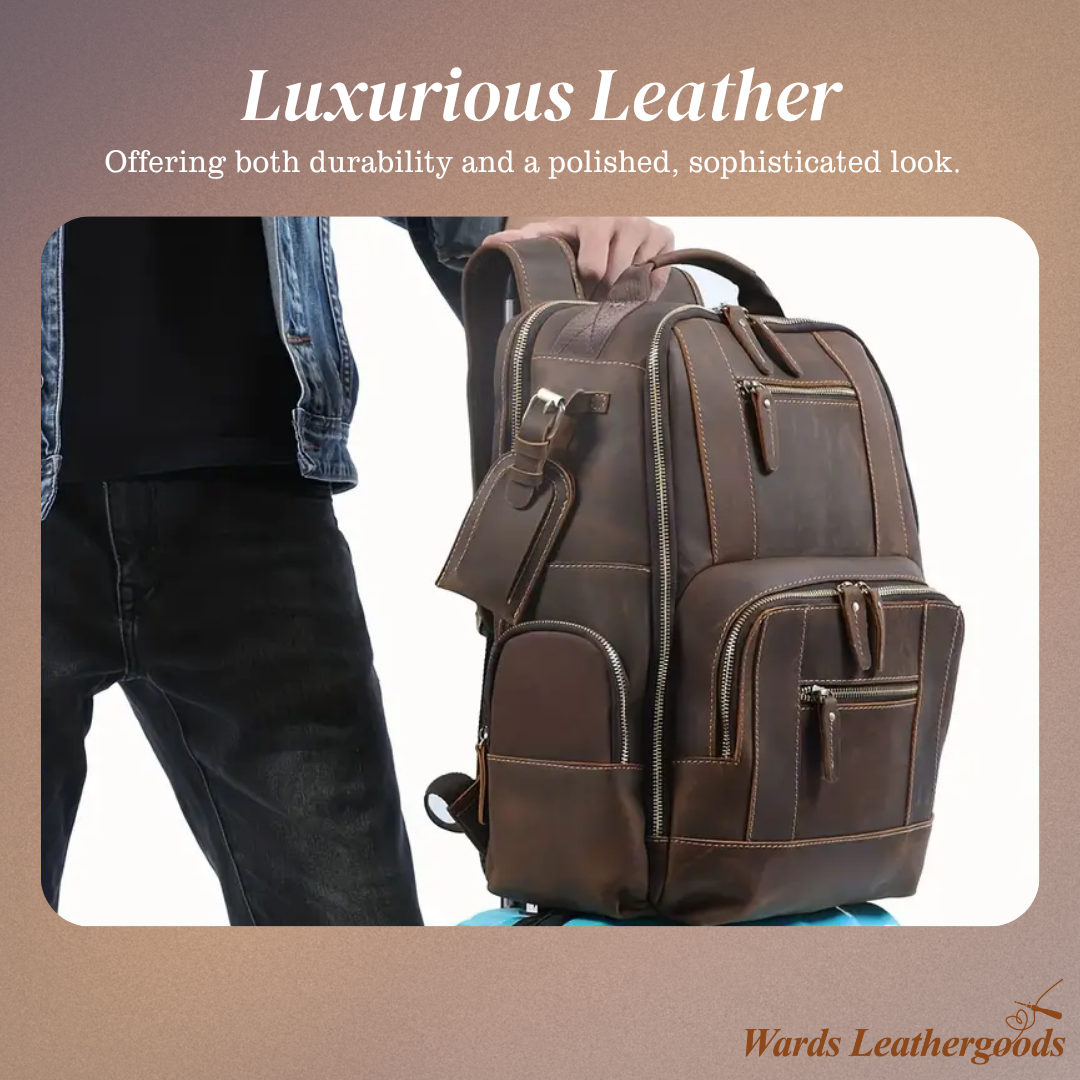 Sterling | Vintage Leather Multi‑Layer Backpack