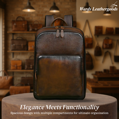Bennett | Full-Grain Leather “Professor” Laptop Backpack