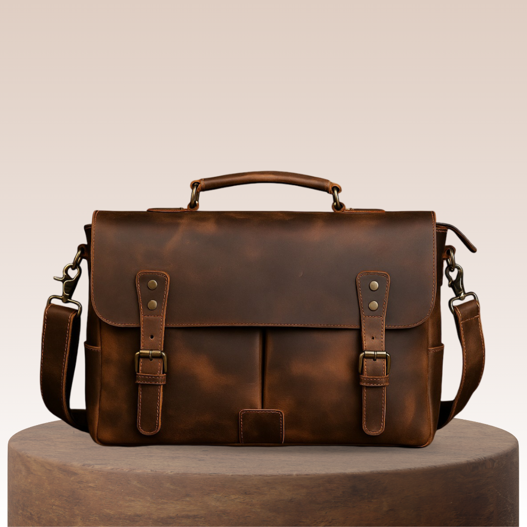 Clinton | Retro Leather Messenger Bag