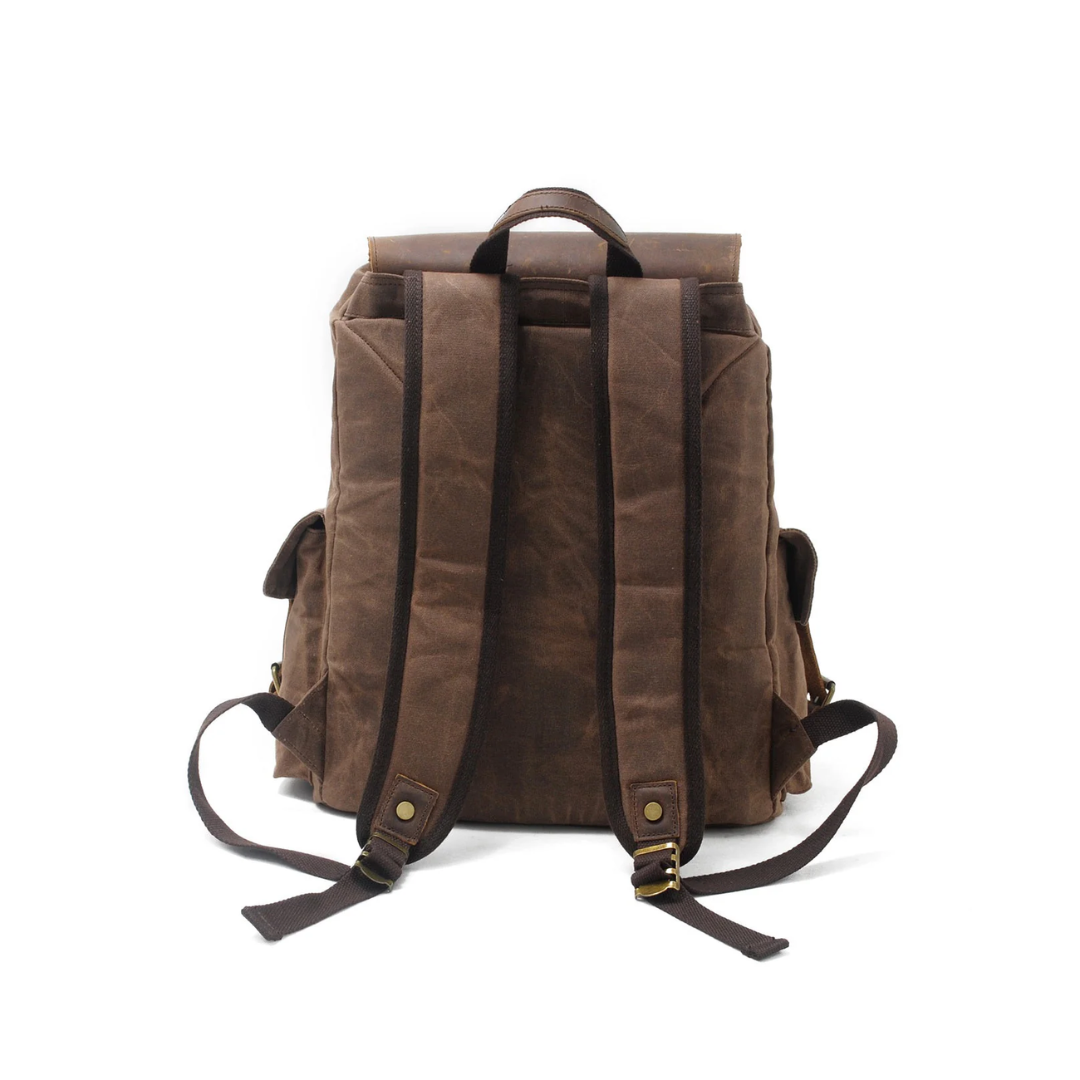 Joey | Classic Waxed Canvas with Leather Flap | Backpack