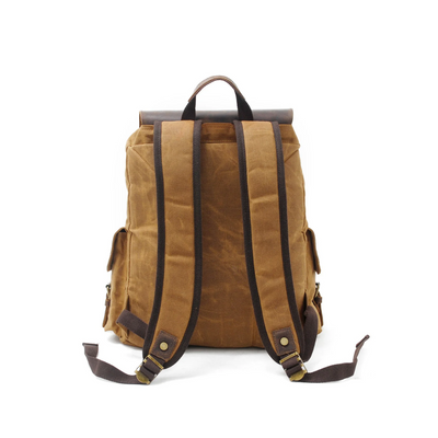 Joey | Classic Waxed Canvas with Leather Flap | Backpack