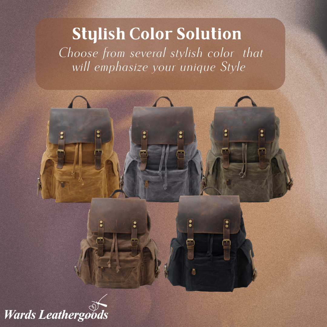 Joey | Classic Waxed Canvas with Leather Flap | Backpack