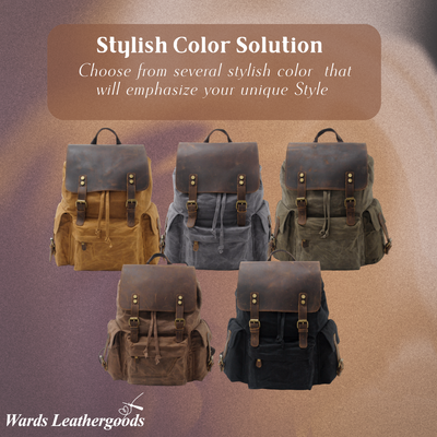 Joey | Classic Waxed Canvas with Leather Flap | Backpack