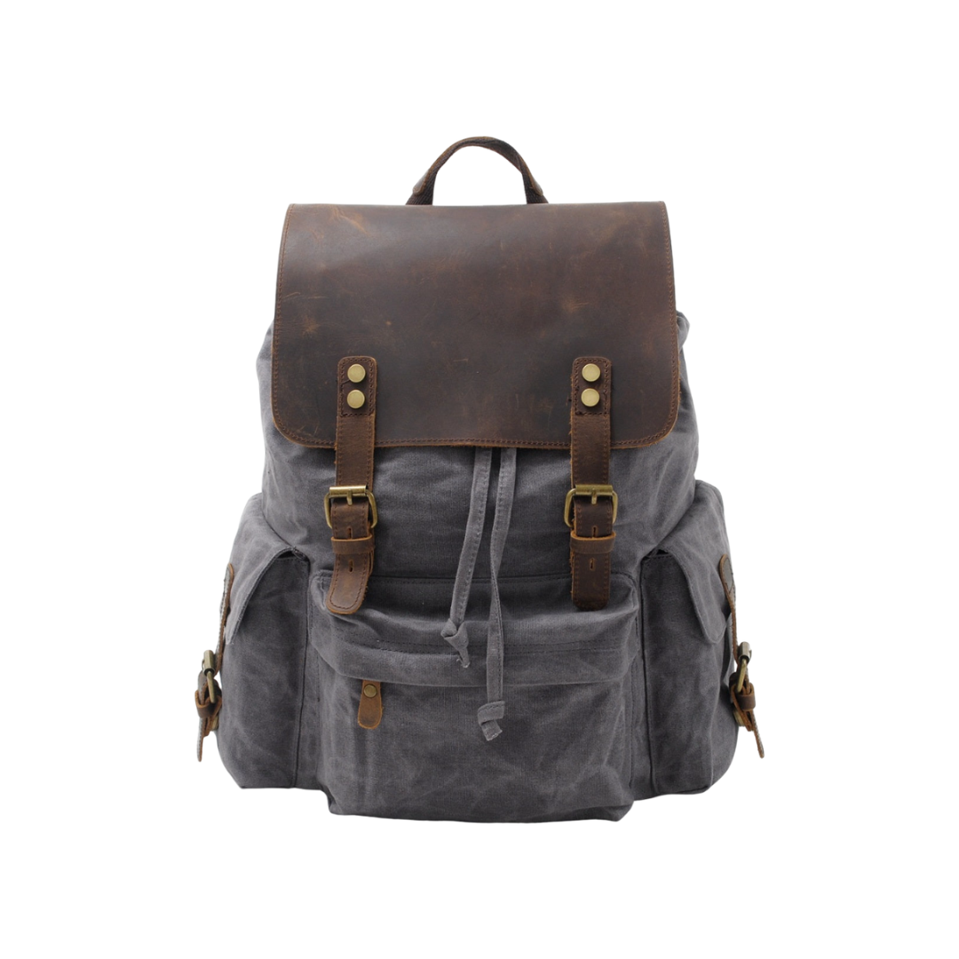 Joey | Classic Waxed Canvas with Leather Flap | Backpack
