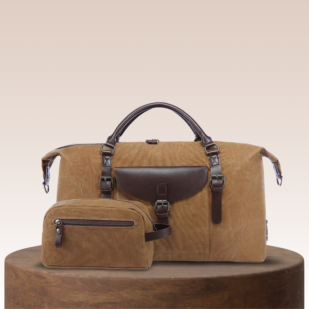 Leo | Stylish Leather Travel Set | Duffel Bag