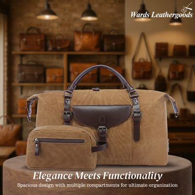 Leo | Stylish Leather Travel Set | Duffel Bag