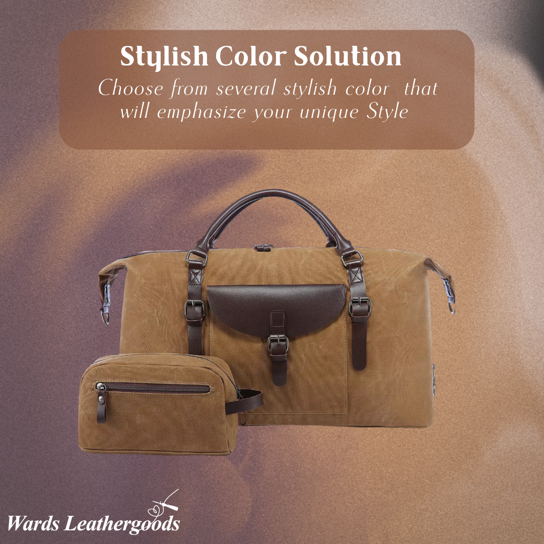 Leo | Stylish Leather Travel Set | Duffel Bag