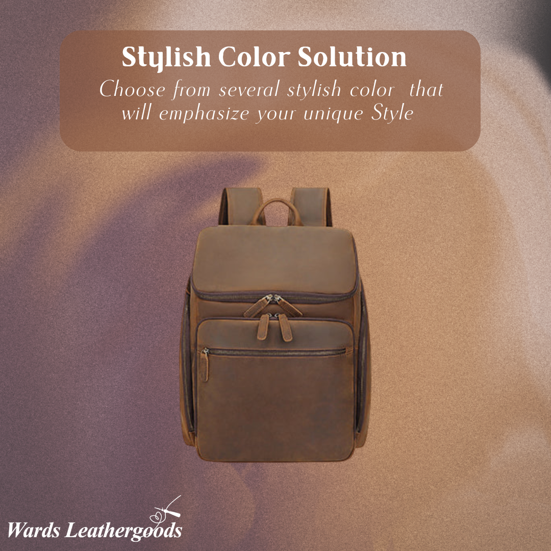 Laurent | Classic Leather with Front Pocket | Backpack
