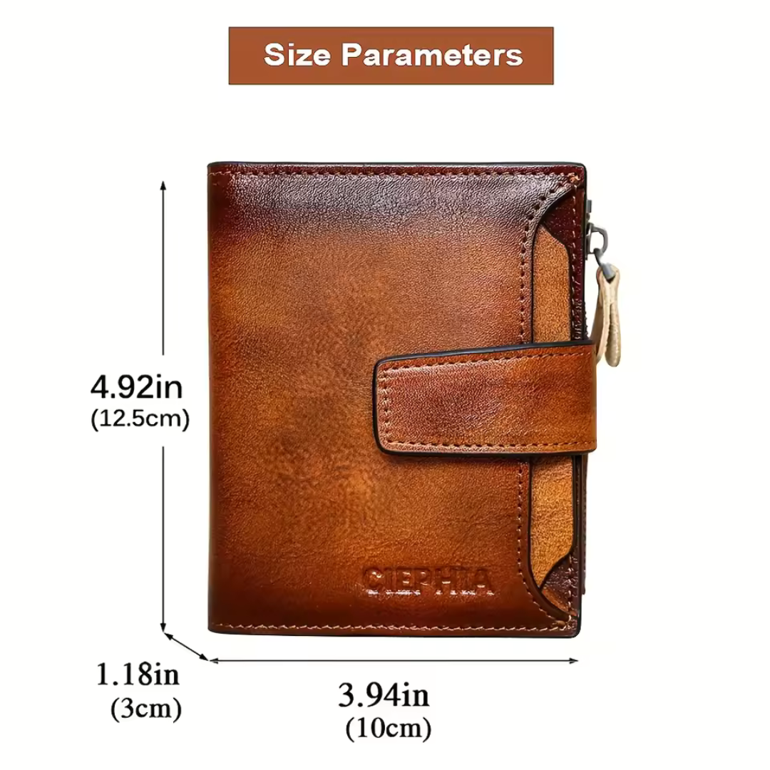 Callum | Vintage Leather RFID Duo-fold Wallet (BUY 1 GET 1 FREE)