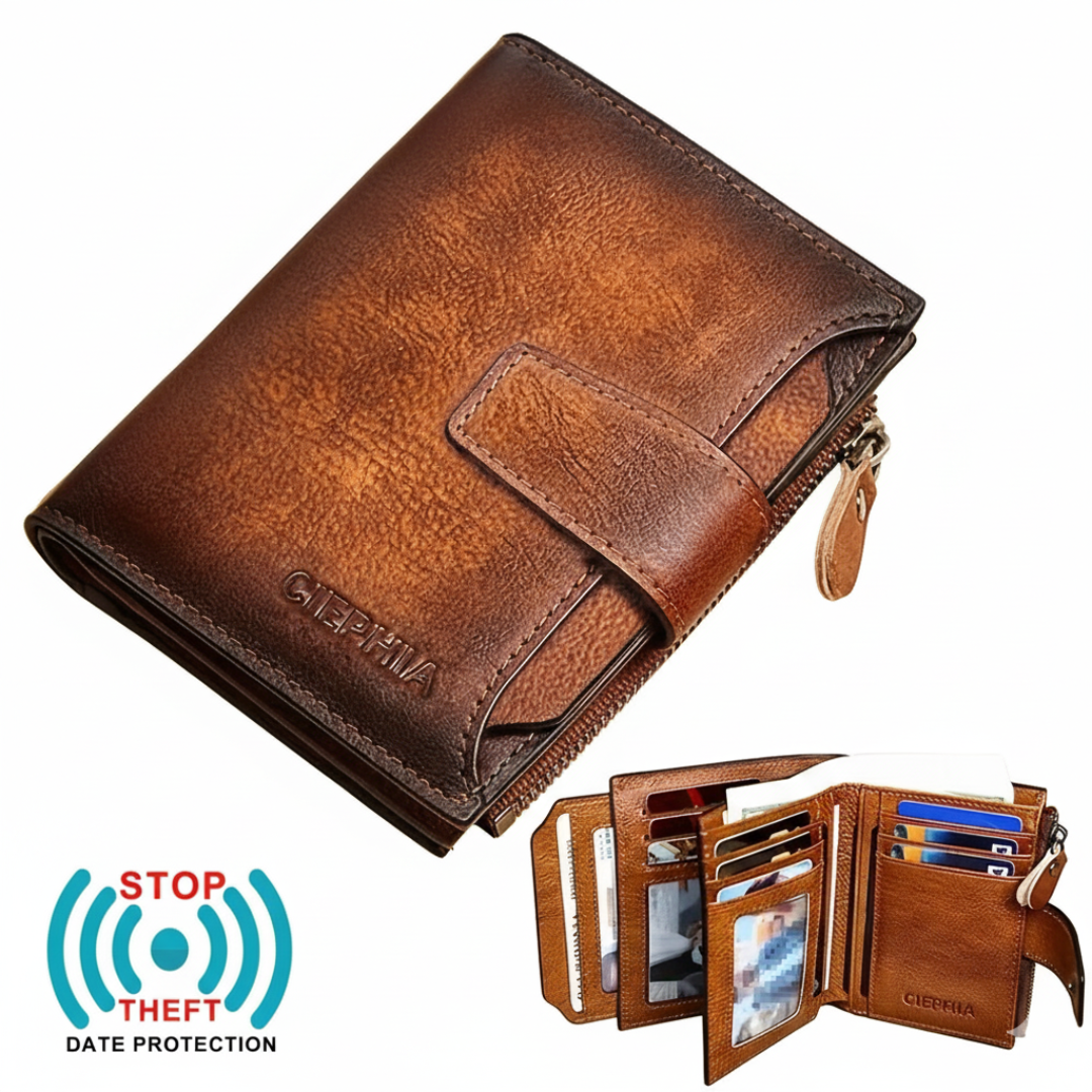 Callum | Vintage Leather RFID Duo-fold Wallet (BUY 1 GET 1 FREE)