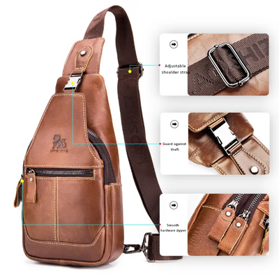 Callum | Leather Crossbody Chest Bag for Men