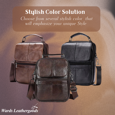 Jasper | Leather Courier Shoulder Bag for Men