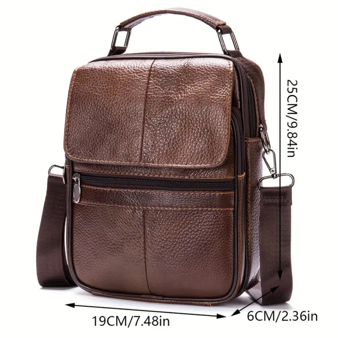 Jasper | Leather Courier Shoulder Bag for Men