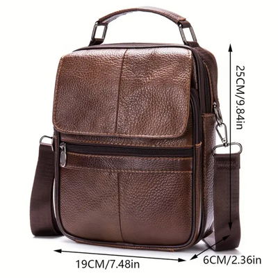 Jasper | Leather Courier Shoulder Bag for Men