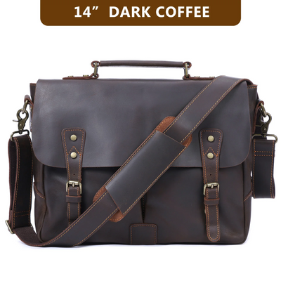 Beau | Vintage Leather Messenger with Classic Buckle Flap