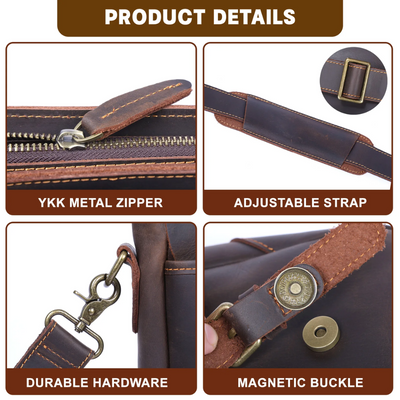 Beau | Vintage Leather Messenger with Classic Buckle Flap