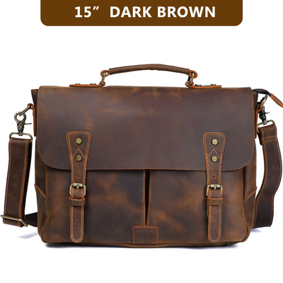 Beau | Vintage Leather Messenger with Classic Buckle Flap