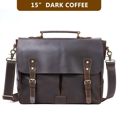 Beau | Vintage Leather Messenger with Classic Buckle Flap