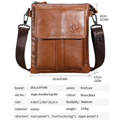 Colton | Slim Leather Crossbody with Flap Pocket Design
