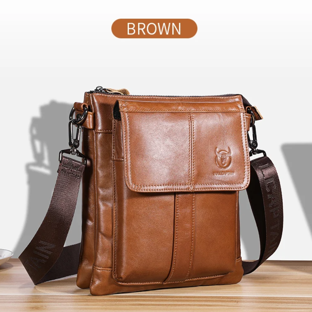 Colton | Slim Leather Crossbody with Flap Pocket Design